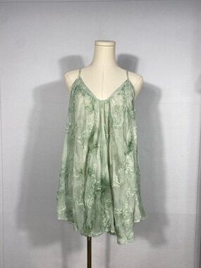 Intimately Free People Sheer Mint Green Tie Dye Slip Dress/Tunic top XS